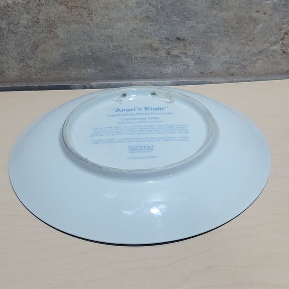 Schmid Hummel Christmas 1990 Angels Light Decorative Wall Hanging Plate - Picture 11 of 11